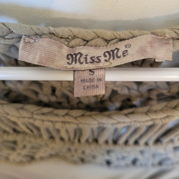 Miss Me Olive Taupe Macrame Boho Dress Small - Picture 4 of 12